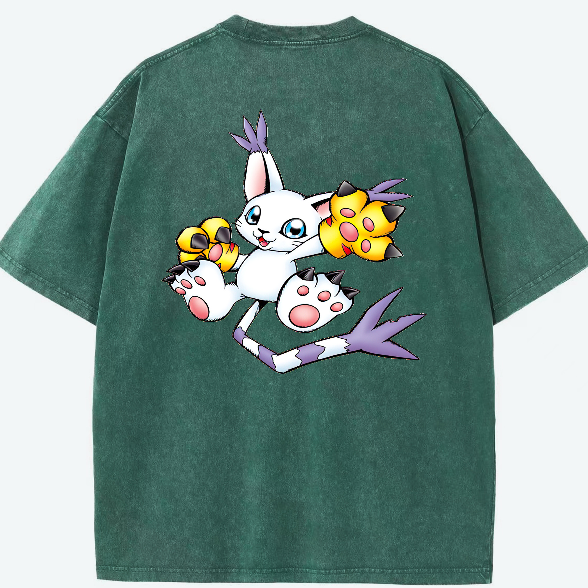 （画像用） Digimon デジタルモンスター/デジモン 綿100% ヴィンテージ風 半袖Tシャツ（背面プリント）